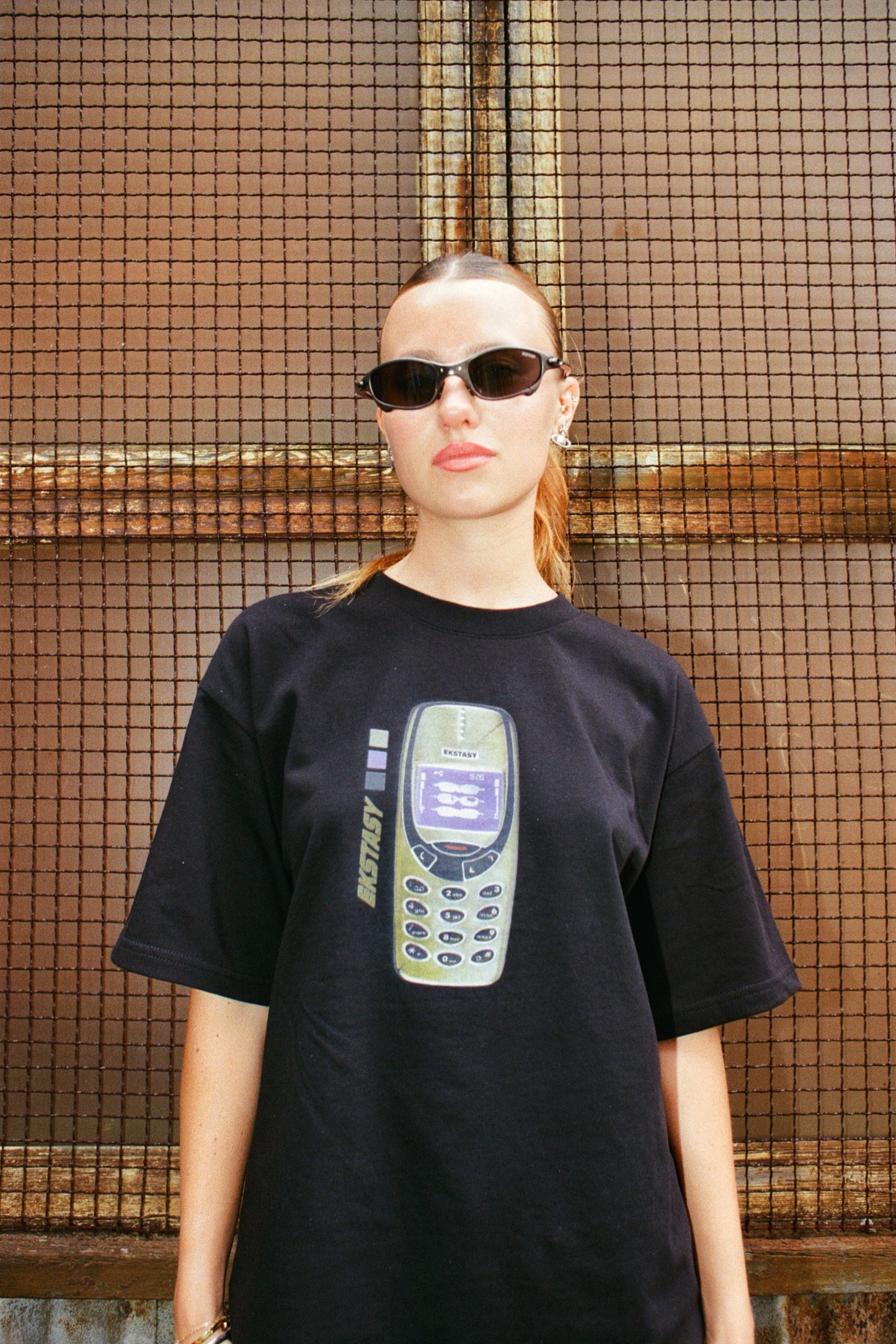 Y2K BRICK Tee - in BLACK