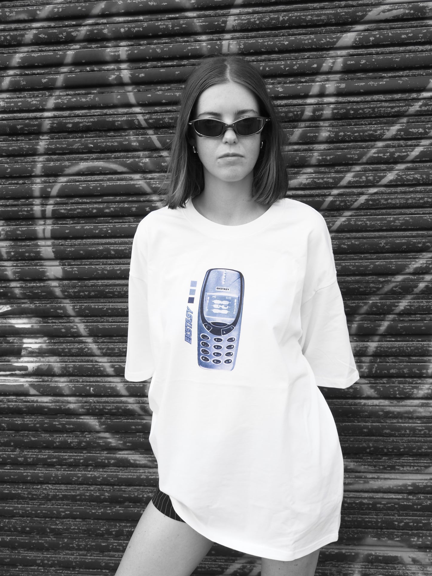 Y2K BRICK Tee - in WHITE