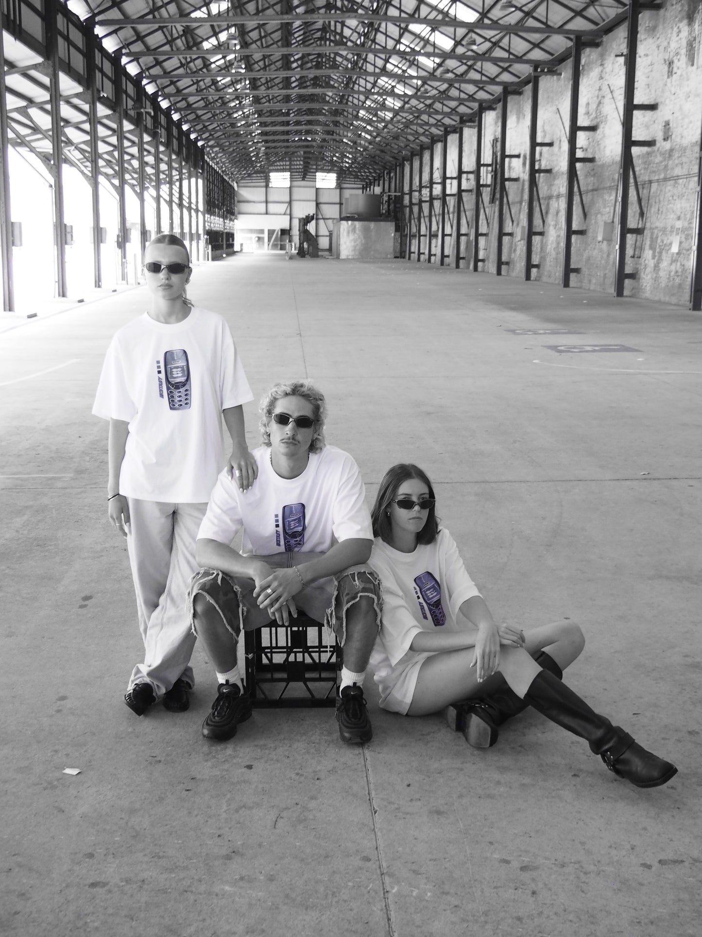 Y2K BRICK Tee - in WHITE